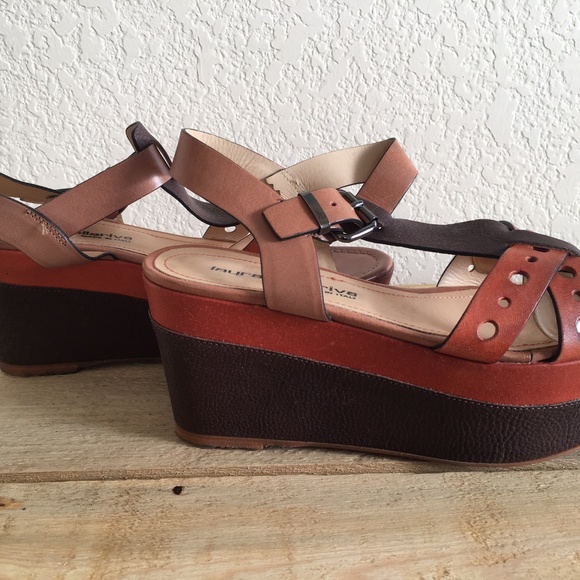 Laura Bellariva Orange Platform Sandals - Picture 4 of 8